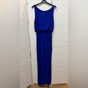 Guess Royal Blue High Split Open Back Detail Maxi Dress